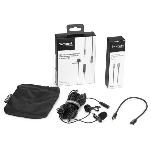 Saramonic LavMicro U1C Dual Omnidirectional Lavalier Microphone with Lightning Connector for iOS Devices